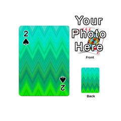 Green Zig Zag Chevron Classic Pattern Playing Cards 54 (mini) 