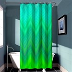 Green Zig Zag Chevron Classic Pattern Shower Curtain 36  x 72  (Stall)  Curtain(36 X72 ) - 33.26 x66.24  Curtain(36 X72 )