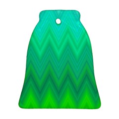 Green Zig Zag Chevron Classic Pattern Bell Ornament (two Sides) by Nexatart