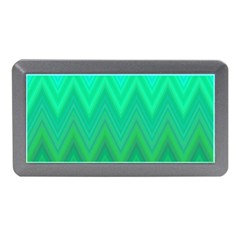 Green Zig Zag Chevron Classic Pattern Memory Card Reader (mini) by Nexatart