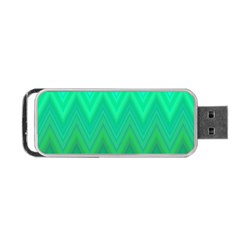 Green Zig Zag Chevron Classic Pattern Portable Usb Flash (one Side) by Nexatart