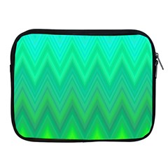 Green Zig Zag Chevron Classic Pattern Apple Ipad 2/3/4 Zipper Cases by Nexatart