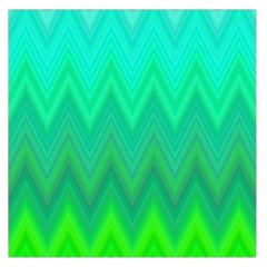 Green Zig Zag Chevron Classic Pattern Large Satin Scarf (square) by Nexatart