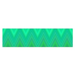 Green Zig Zag Chevron Classic Pattern Satin Scarf (oblong) by Nexatart