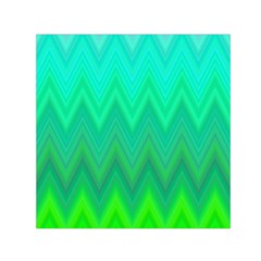 Green Zig Zag Chevron Classic Pattern Small Satin Scarf (square) by Nexatart