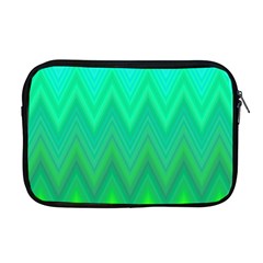 Green Zig Zag Chevron Classic Pattern Apple Macbook Pro 17  Zipper Case by Nexatart