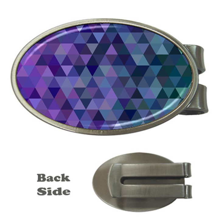 Triangle Tile Mosaic Pattern Money Clips (Oval) 