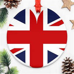 Uk Flag United Kingdom Round Ornament (two Sides) by Nexatart