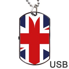 Uk Flag United Kingdom Dog Tag Usb Flash (one Side) by Nexatart