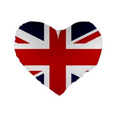 Uk Flag United Kingdom Standard 16  Premium Flano Heart Shape Cushions by Nexatart