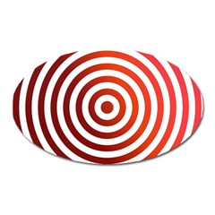 Concentric Red Rings Background Oval Magnet by Nexatart