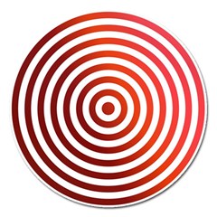 Concentric Red Rings Background Magnet 5  (round) by Nexatart