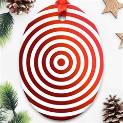 Concentric Red Rings Background Oval Ornament (two Sides) by Nexatart