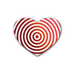 Concentric Red Rings Background Heart Coaster (4 Pack)  by Nexatart