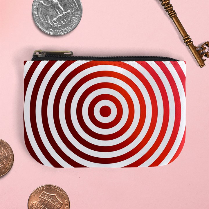 Concentric Red Rings Background Mini Coin Purses