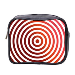 Concentric Red Rings Background Mini Toiletries Bag 2-side by Nexatart