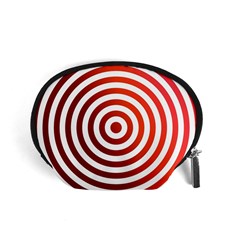 Concentric Red Rings Background Accessory Pouches (small)  by Nexatart