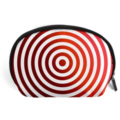 Concentric Red Rings Background Accessory Pouches (large)  by Nexatart