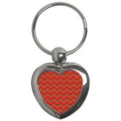 Background Retro Red Zigzag Key Chains (heart)  by Nexatart