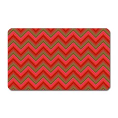 Background Retro Red Zigzag Magnet (rectangular) by Nexatart