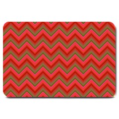 Background Retro Red Zigzag Large Doormat  by Nexatart