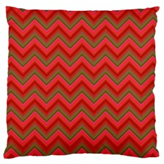 Background Retro Red Zigzag Large Cushion Case (two Sides) by Nexatart