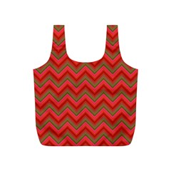 Background Retro Red Zigzag Full Print Recycle Bags (s)  by Nexatart