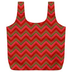 Background Retro Red Zigzag Full Print Recycle Bags (l)  by Nexatart