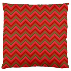 Background Retro Red Zigzag Large Flano Cushion Case (one Side) by Nexatart