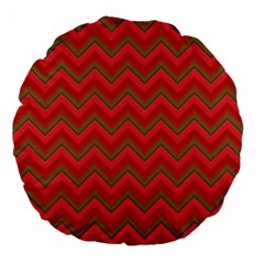 Background Retro Red Zigzag Large 18  Premium Flano Round Cushions by Nexatart