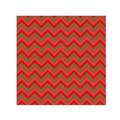 Background Retro Red Zigzag Small Satin Scarf (square) by Nexatart