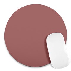 Blush Gold Coppery Pink Solid Color Round Mousepads by PodArtist