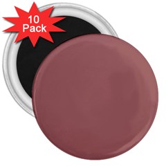 Blush Gold Coppery Pink Solid Color 3  Magnets (10 Pack)  by PodArtist