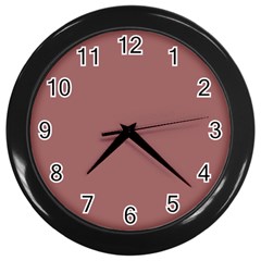 Blush Gold Coppery Pink Solid Color Wall Clocks (black) by PodArtist