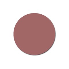 Blush Gold Coppery Pink Solid Color Magnet 3  (round) by PodArtist