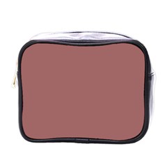 Blush Gold Coppery Pink Solid Color Mini Toiletries Bags by PodArtist