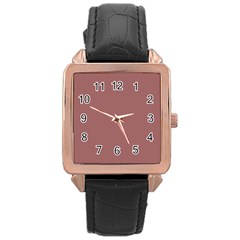 Blush Gold Coppery Pink Solid Color Rose Gold Leather Watch  by PodArtist