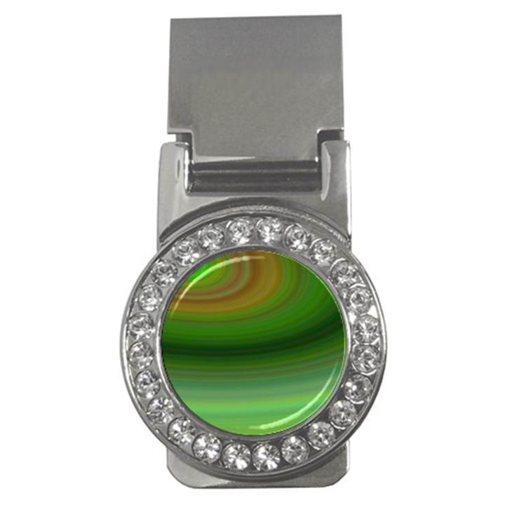 Green Background Elliptical Money Clips (CZ) 