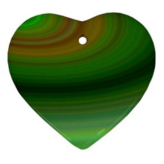 Green Background Elliptical Heart Ornament (two Sides) by Nexatart