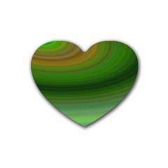 Green Background Elliptical Heart Coaster (4 Pack)  by Nexatart