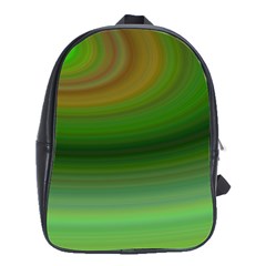 Green Background Elliptical School Bag (large) by Nexatart