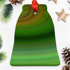 Green Background Elliptical Bell Ornament (two Sides) by Nexatart