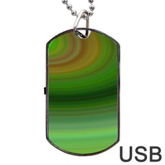 Green Background Elliptical Dog Tag Usb Flash (two Sides) by Nexatart