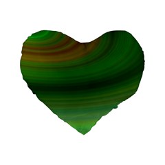 Green Background Elliptical Standard 16  Premium Heart Shape Cushions by Nexatart