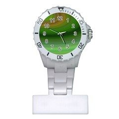 Green Background Elliptical Plastic Nurses Watch by Nexatart