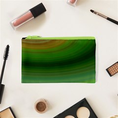 Green Background Elliptical Cosmetic Bag (xs) by Nexatart