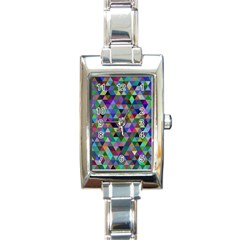 Triangle Tile Mosaic Pattern Rectangle Italian Charm Watch by Nexatart