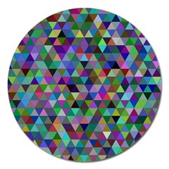 Triangle Tile Mosaic Pattern Magnet 5  (round) by Nexatart