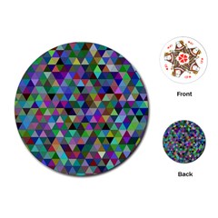 Triangle Tile Mosaic Pattern Playing Cards (round)  by Nexatart