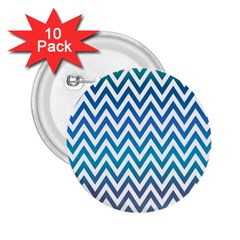 Blue Zig Zag Chevron Classic Pattern 2 25  Buttons (10 Pack)  by Nexatart